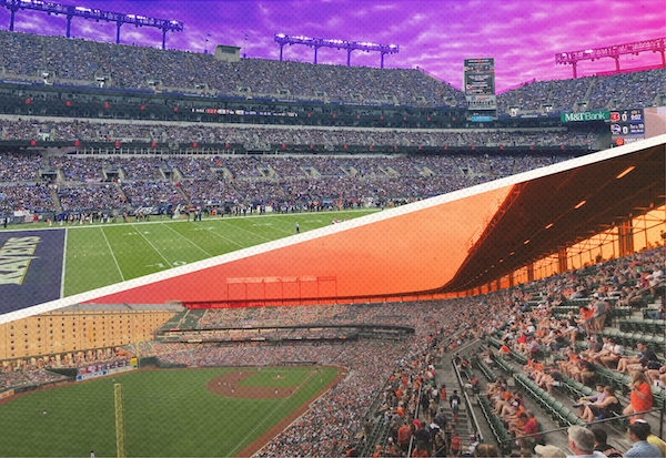 Image of Ravens and Oriole stadiums